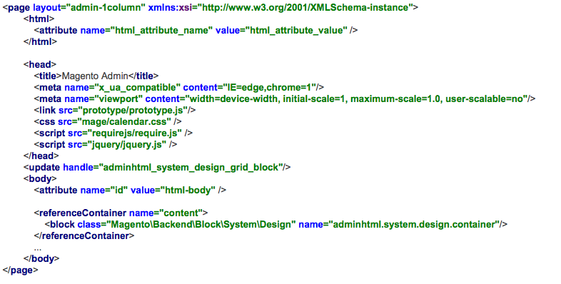 Page Layout XML