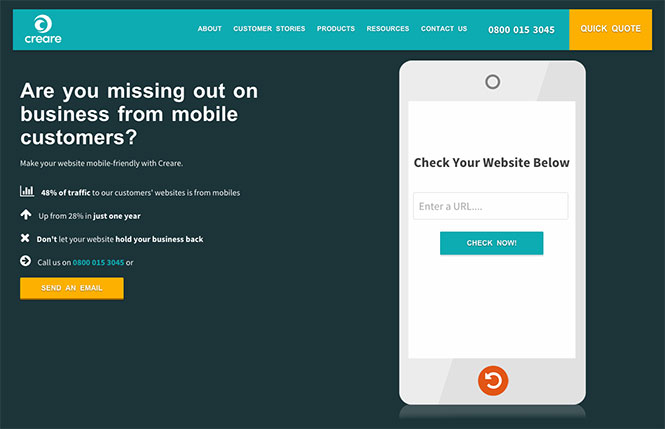 Creare Mobile Site Checker