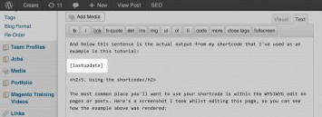 Shortcode deployed within the WordPress WYSIWYG Editor