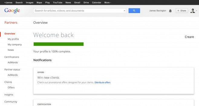 Google Partners Dashboard