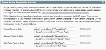 Google Content Grouping