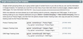 Google Content Grouping