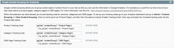 Google Content Grouping Settings