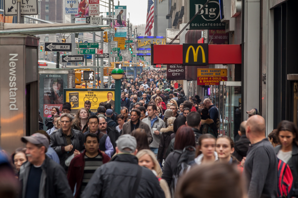 Typical afternoon on 6th Avenue in New York City