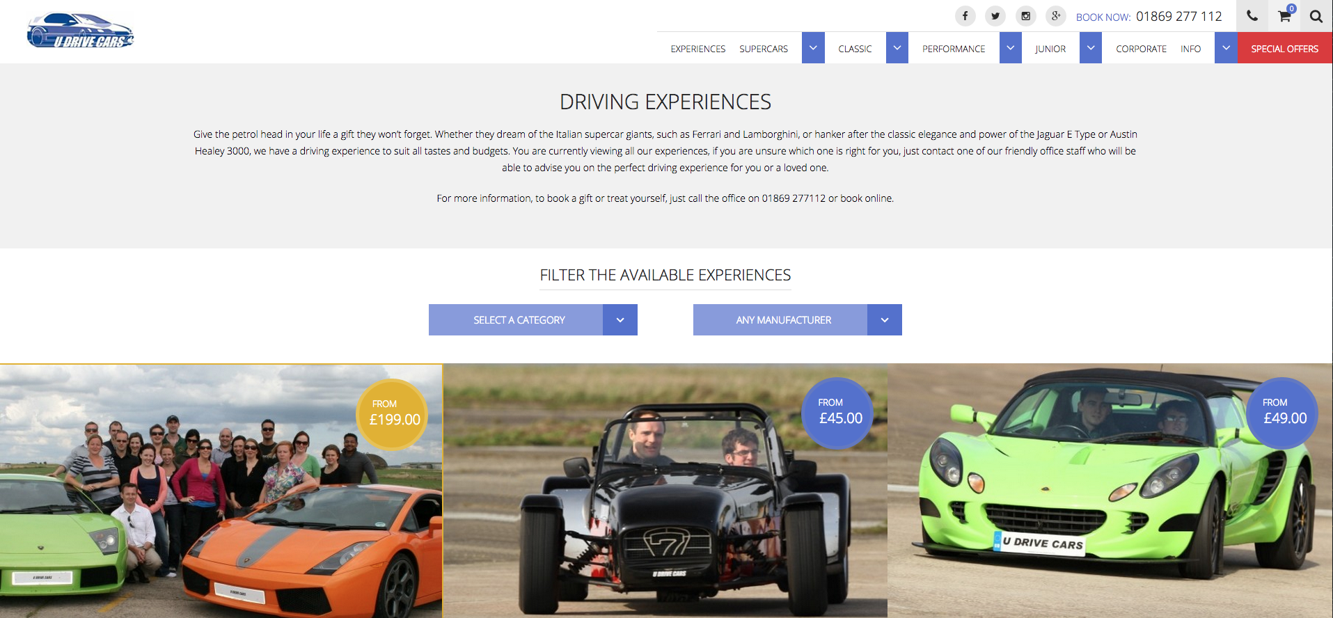 New U Drive Cars Category Page Design