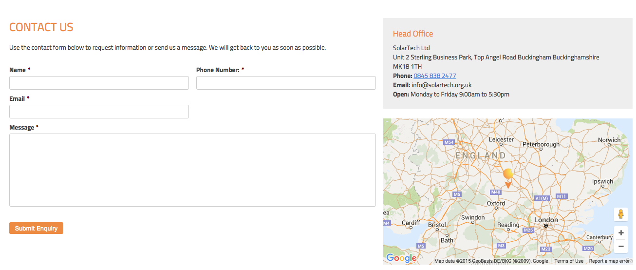New Solartech Contact Form